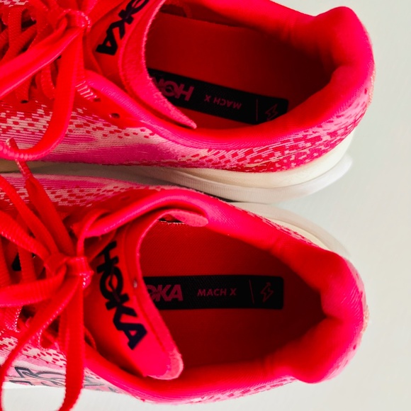 HOKA Women's Mach X Running Shoe in Raspberry/Strawberry - Picture 8 of 11